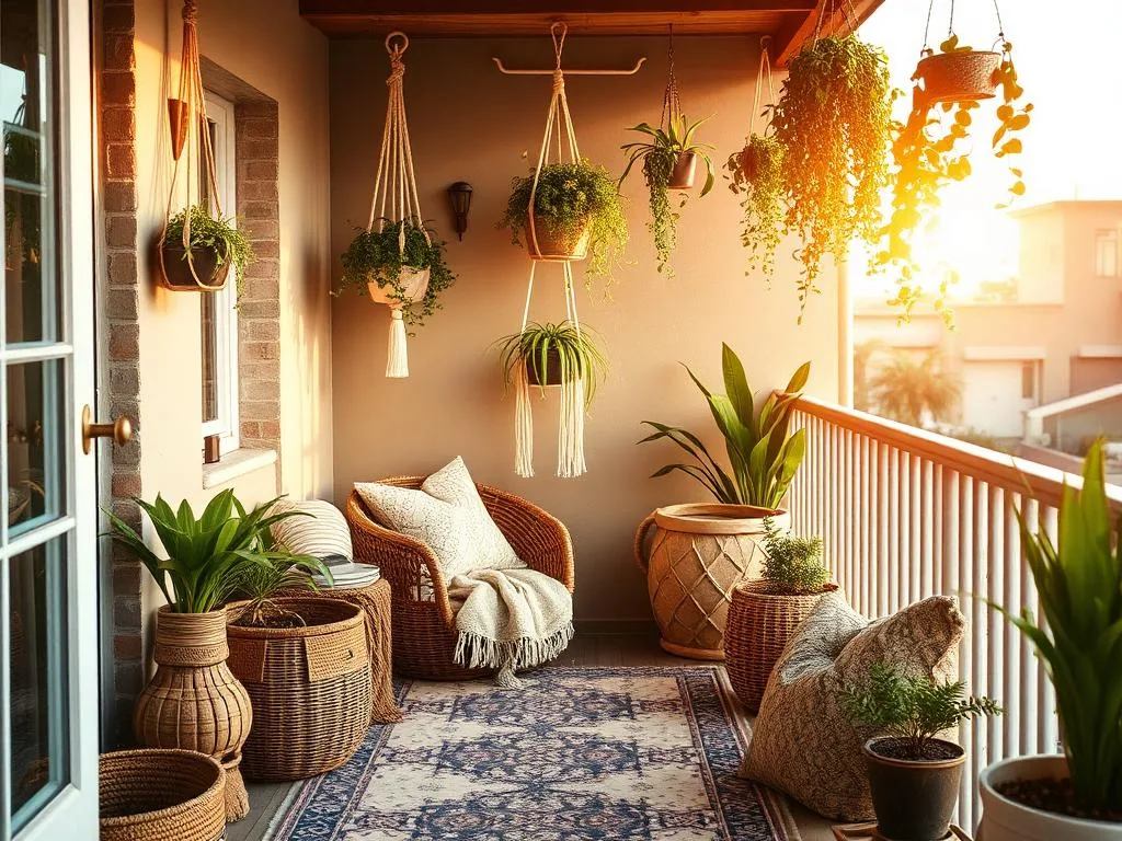 Balkon im Boho-Stil einrichten